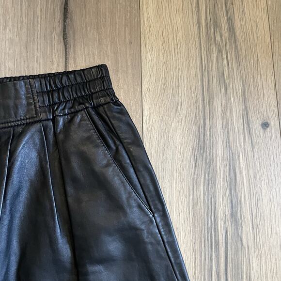ba&sh Black Button-Front Genuine Leather Skirt - Picture 7 of 15